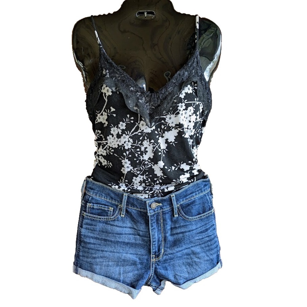 Vintage XOXO Womens Top Babydoll M Y2K Camisole Silky Coquette Dainty Lace USA